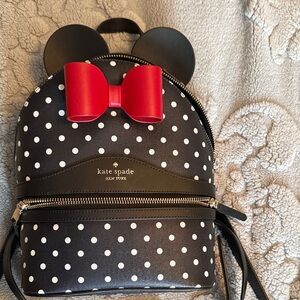 Kate Spade Polka Dot Backpack with Red Bow